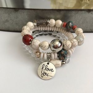 Beaded Friendship Bracelet, White